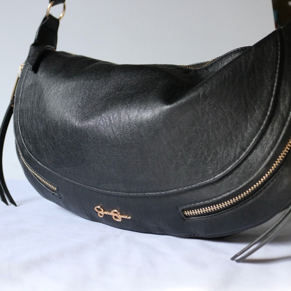 Jessica Simpson Black Faux Leather "Sierra Hobo" Handbag Shoulder Bag Purse - Picture 6 of 12